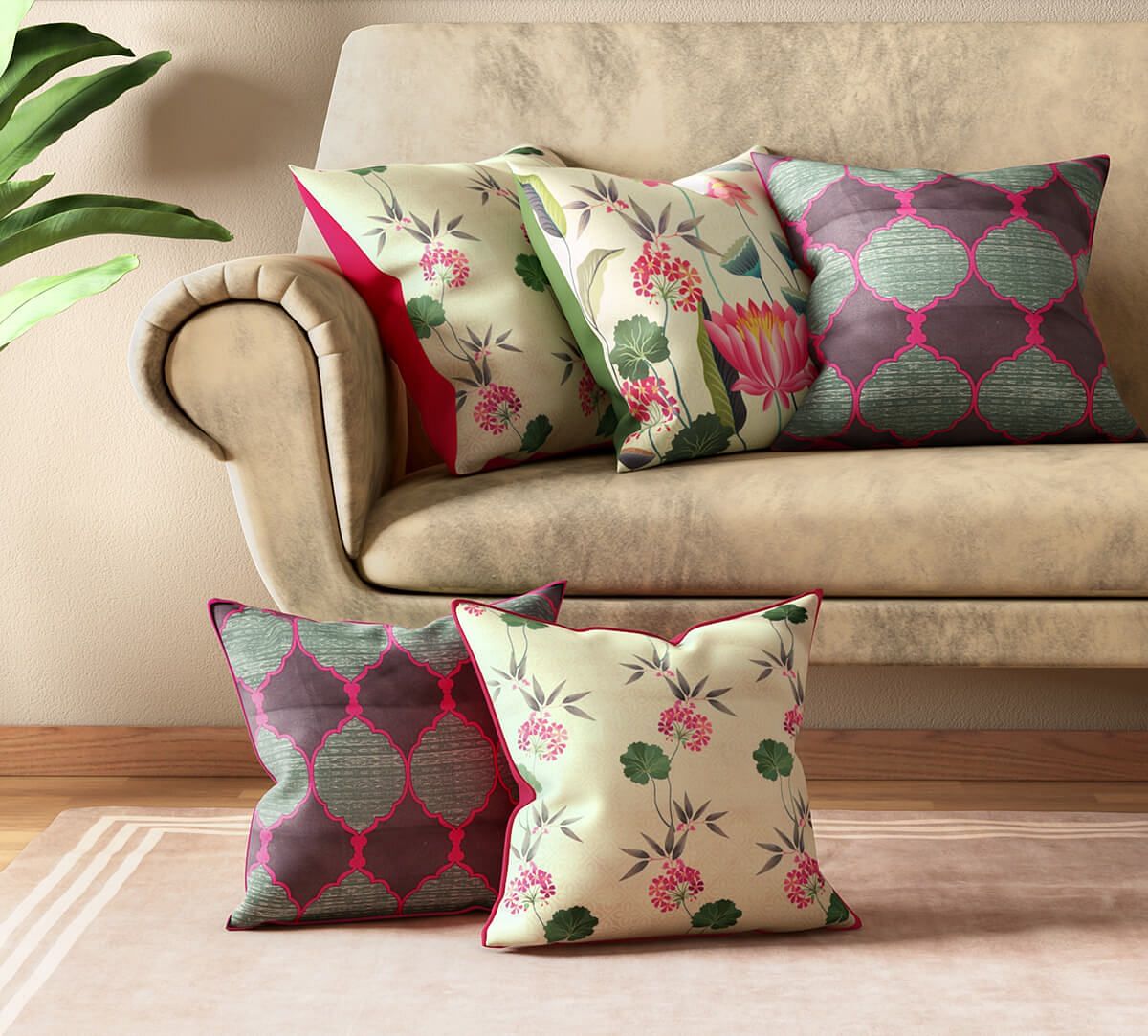 Padma Pond Cushion Cover Set of 5