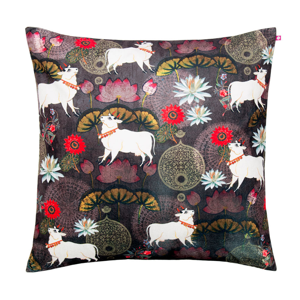 Dance of Rasa Poly Velvet Floor Cushion Cover