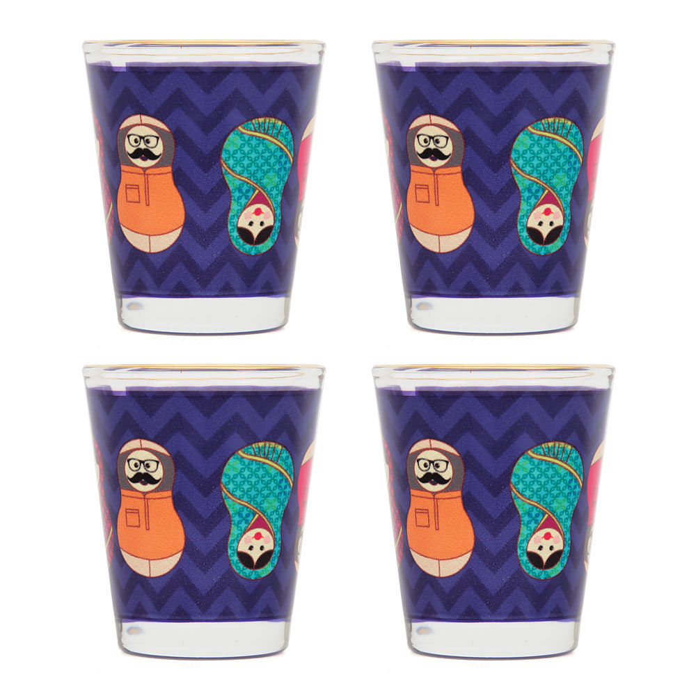 Desi Matryoshka Dolls Shot Glasses (Set of 4)