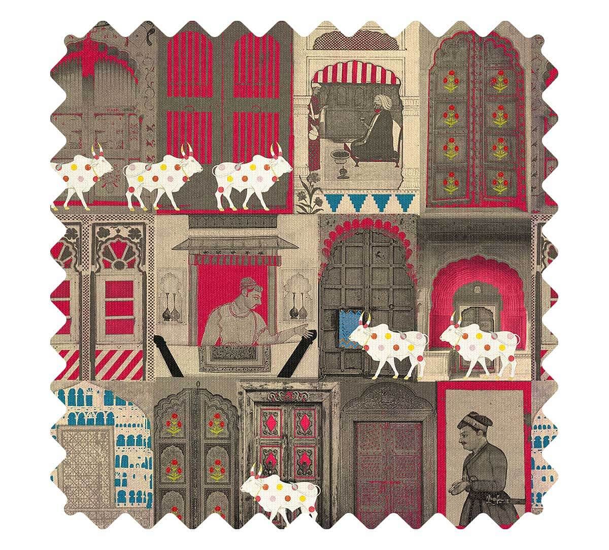 India Circus by Krsnaa Mehta Doors of Mystical Wonder Fabric