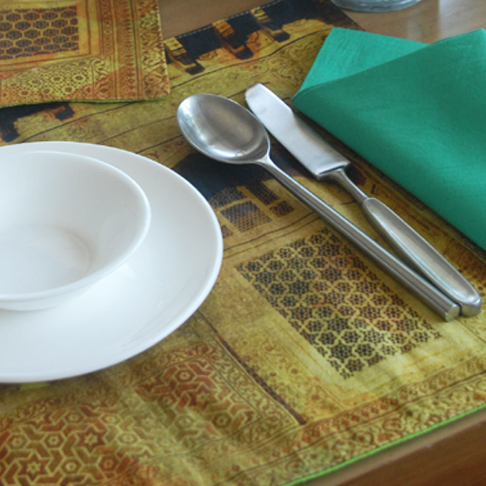Tamara Sepia Magic Table Mat and Napkin