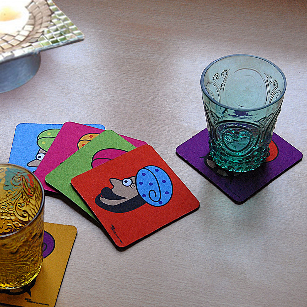 Turban Man Rubber Coasters(Set of 6)