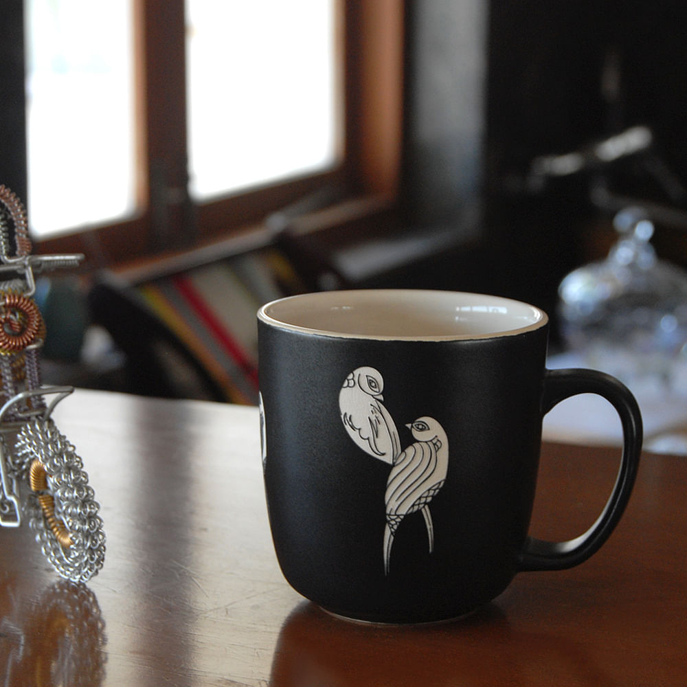 Chirping Birds Engraved Coffee Mug