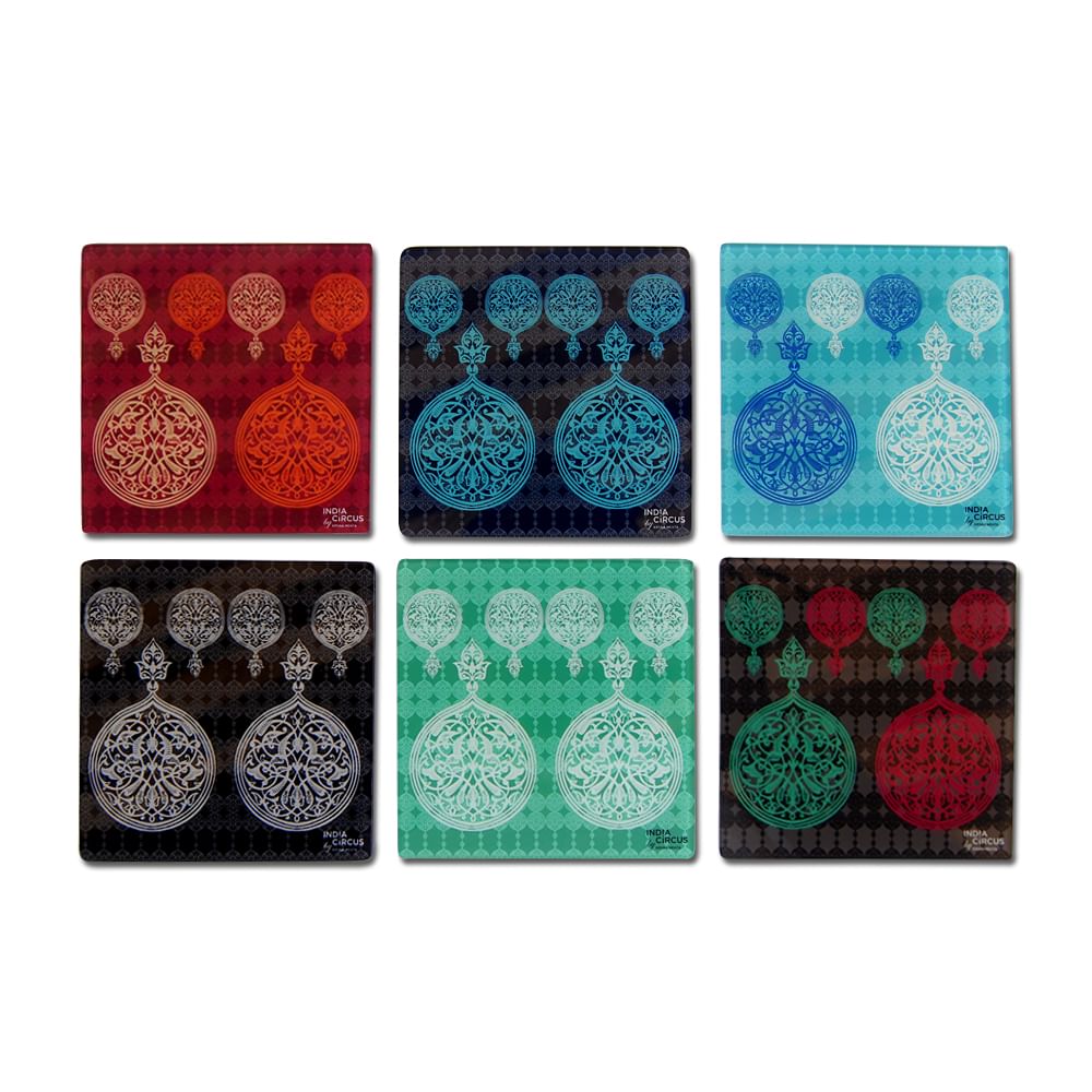 Kuheli Carved Circles Acrylic Coasters - (Set of 6)