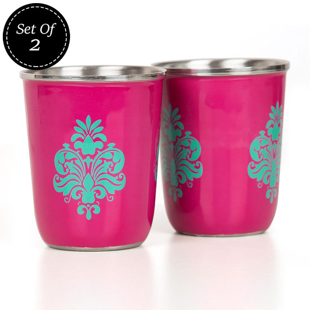 Floral Blossom Small Steel Tumbler (Set of 2)