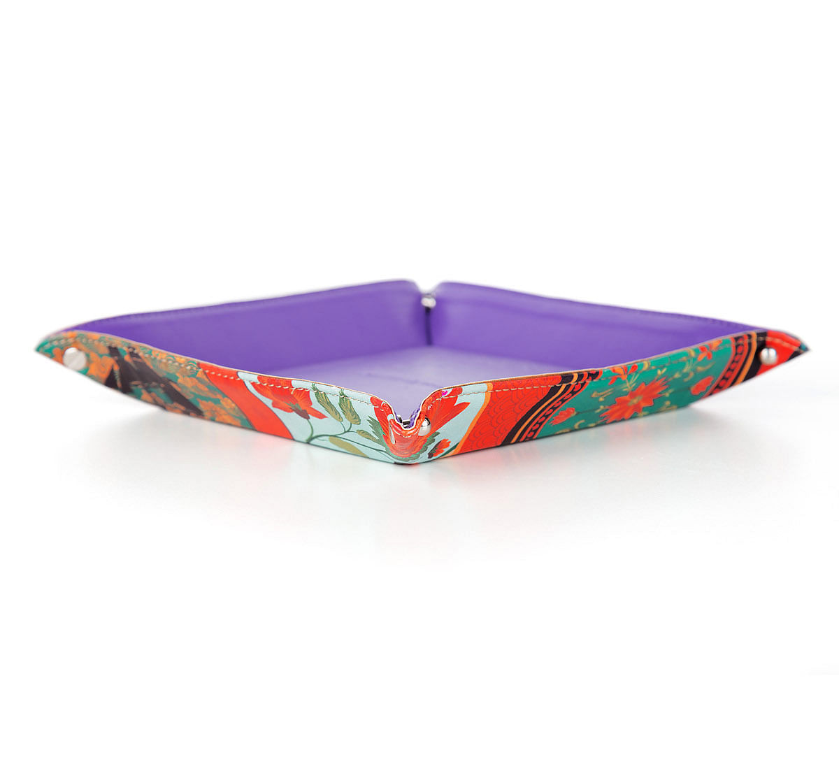 India Circus Floral Embroidery Valet/Accessory Tray