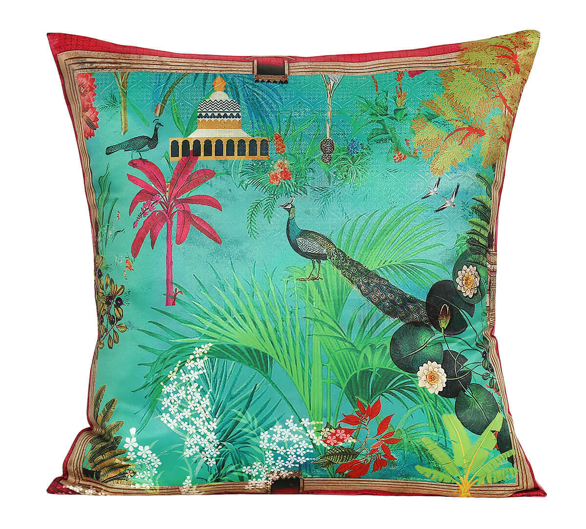 India Circus by Krsnaa Mehta Floral Mystique Satin Blend Cushion Cover Set of 5