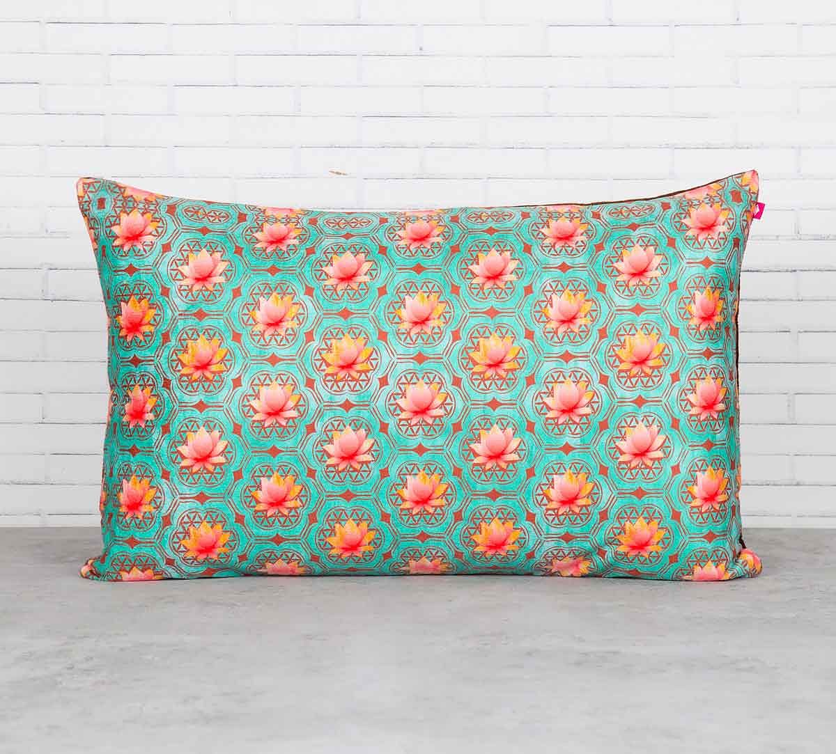 India Circus Abstract Lotus Reiteration Blended Velvet Cushion Cover