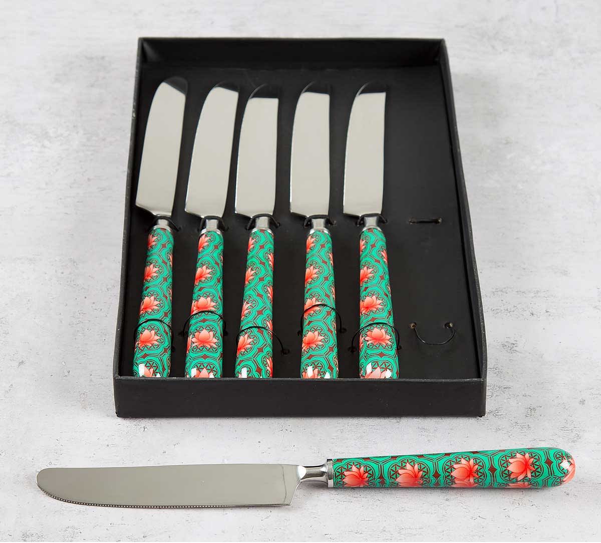 India Circus Abstract Lotus Reiteration Butter Knife Set of 6