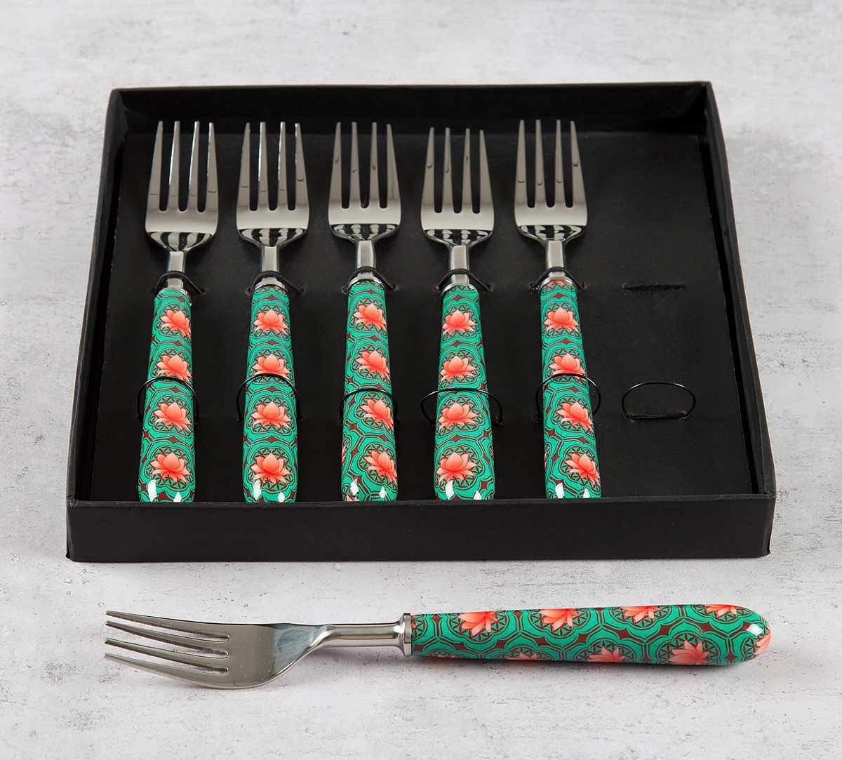 India Circus Abstract Lotus Reiteration Table Fork Set of 6