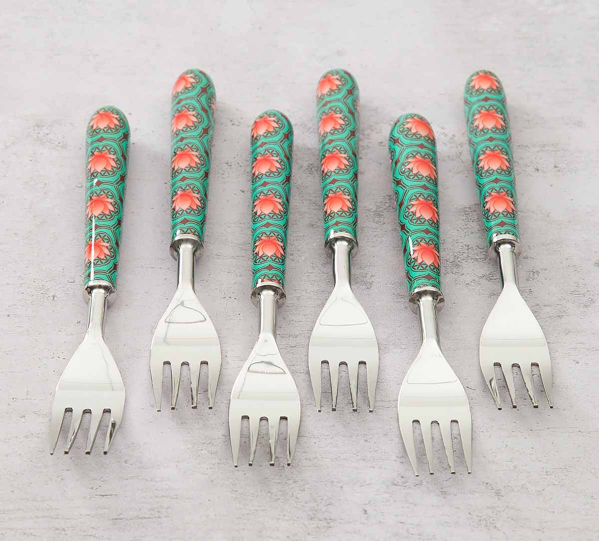 India Circus Abstract Lotus Reiteration Table Fork Set of 6