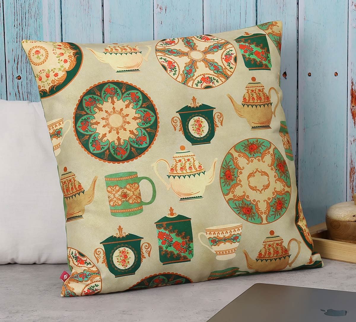 India Circus All About Tea Canvas Cushion Cover