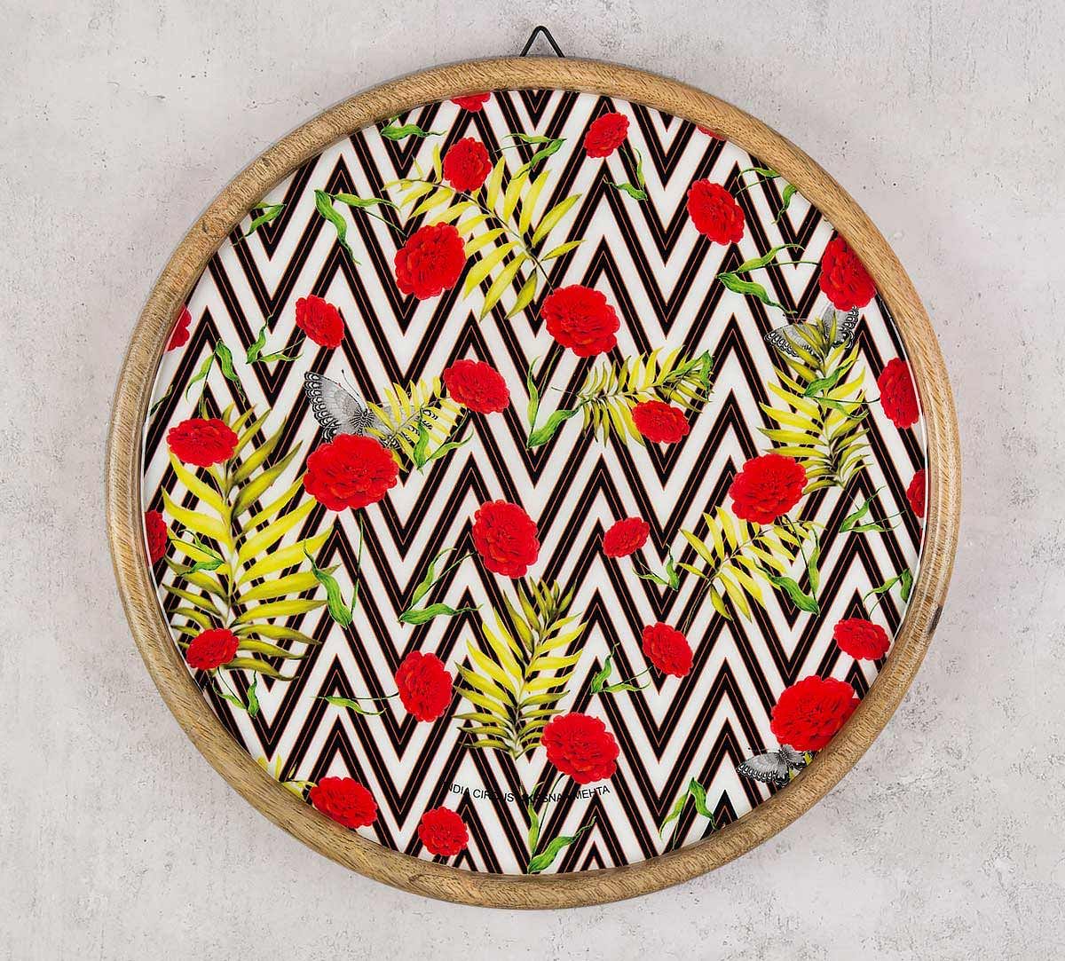 India Circus Bayrose Chevron Wooden Wall Plate