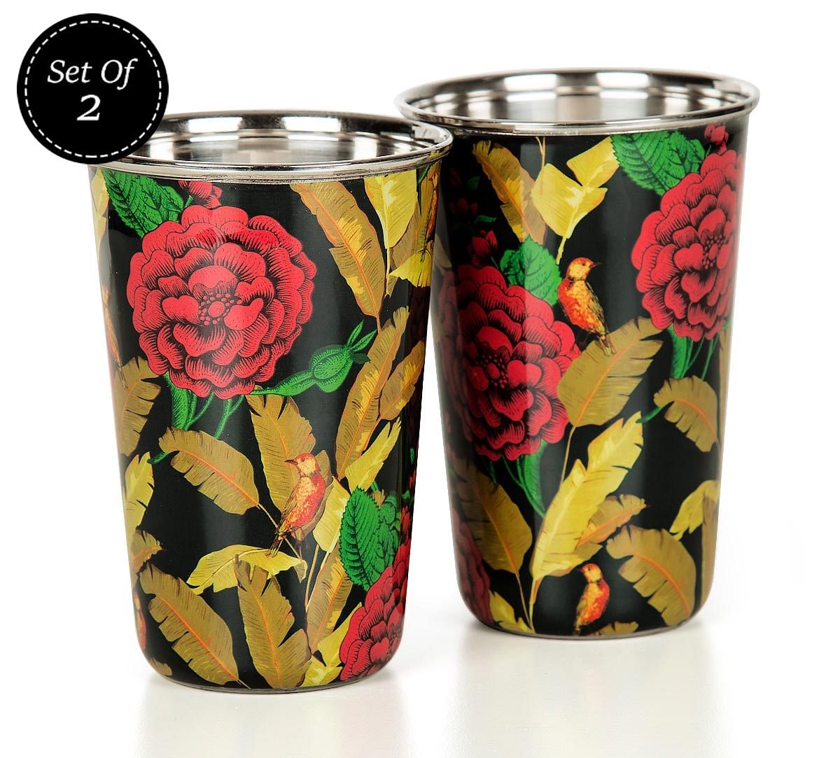 India Circus Bayrose Romance Steel Tumbler Set of 2