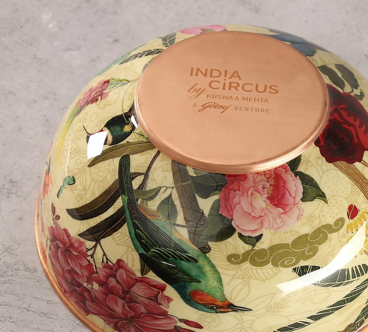 India Circus Bird Land Copper Bowl