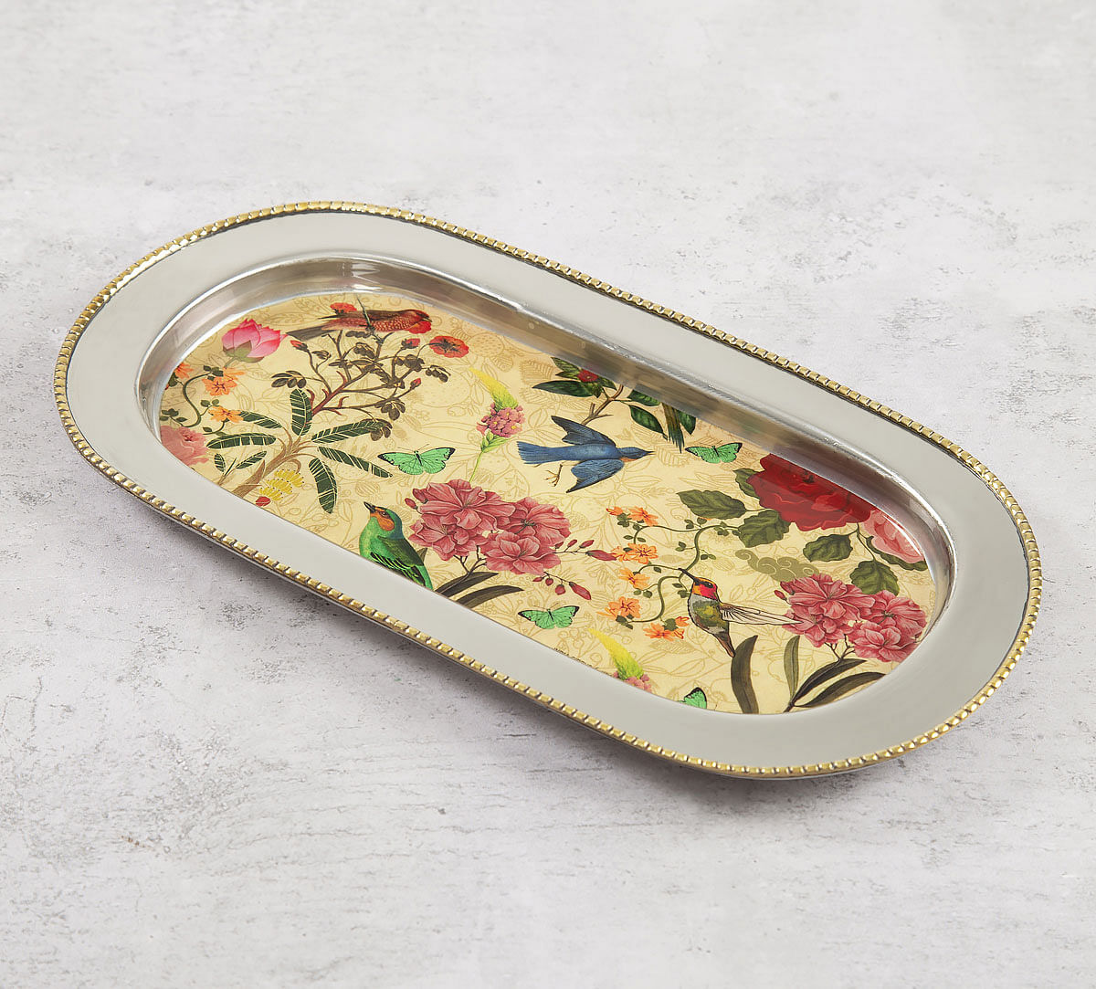 India Circus Bird Land Steel Serving Tray