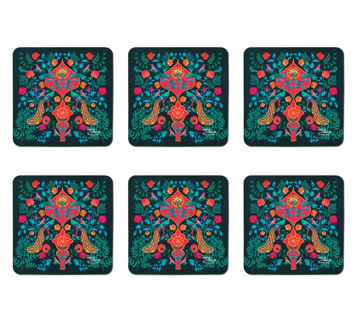 India Circus Birds and Floral Burst Table Coaster