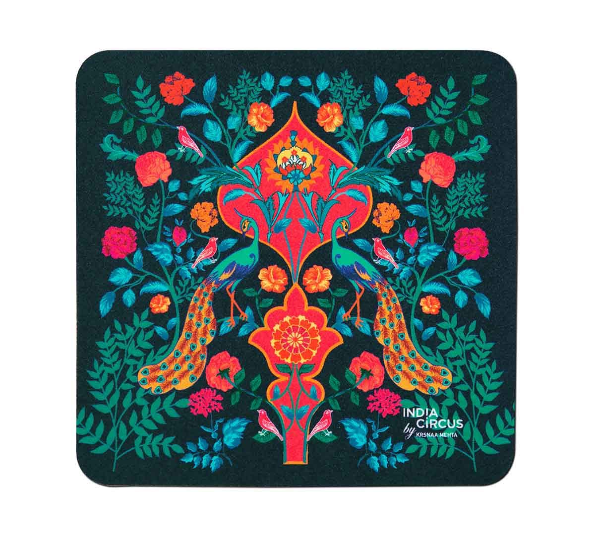 India Circus Birds and Floral Burst Table Coaster