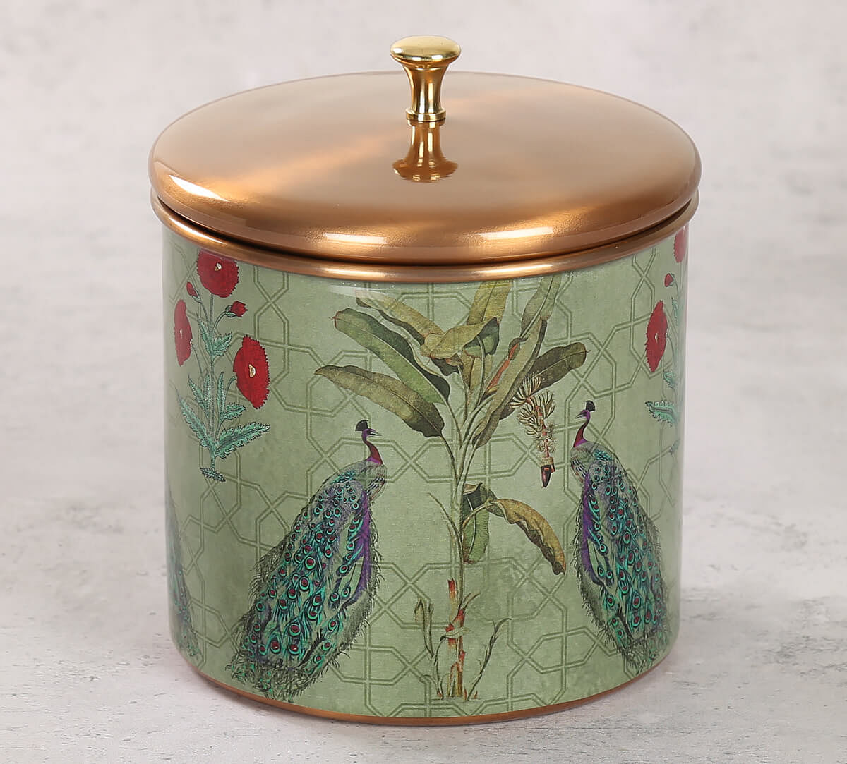 India Circus Birds of the Tropics Storage Jar