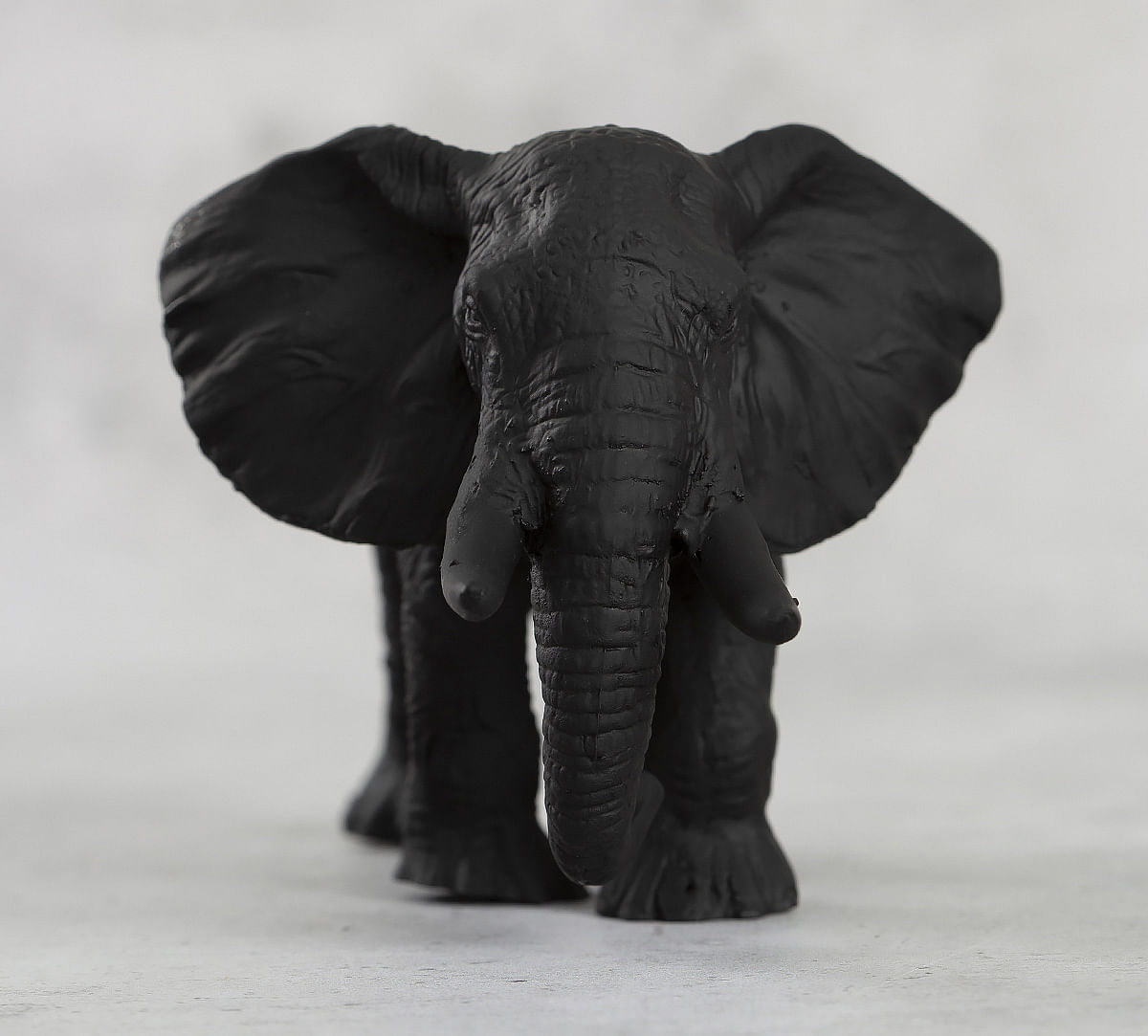 India Circus Black Baby Elephant Figurine