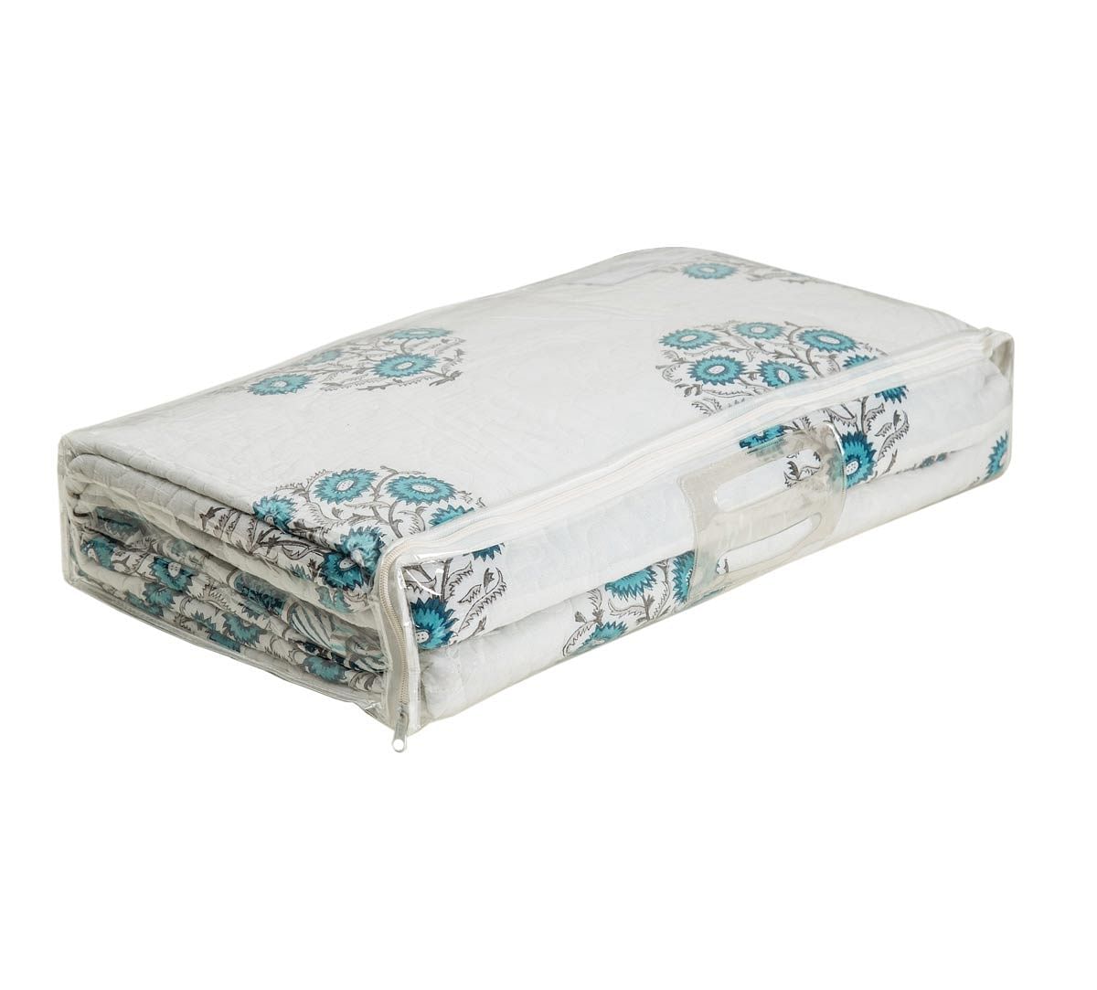 India Circus Blue Blossoms Quilted Comforter Set