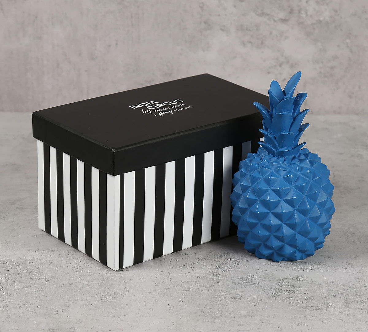 India Circus Blue Pineapple Decor Accent