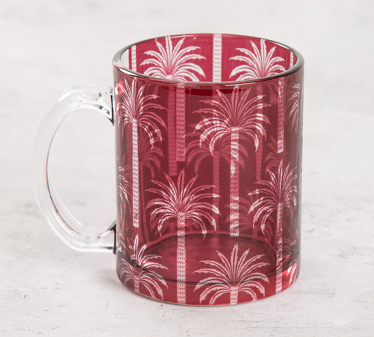 India Circus Blushed Palmeria Glass Mug