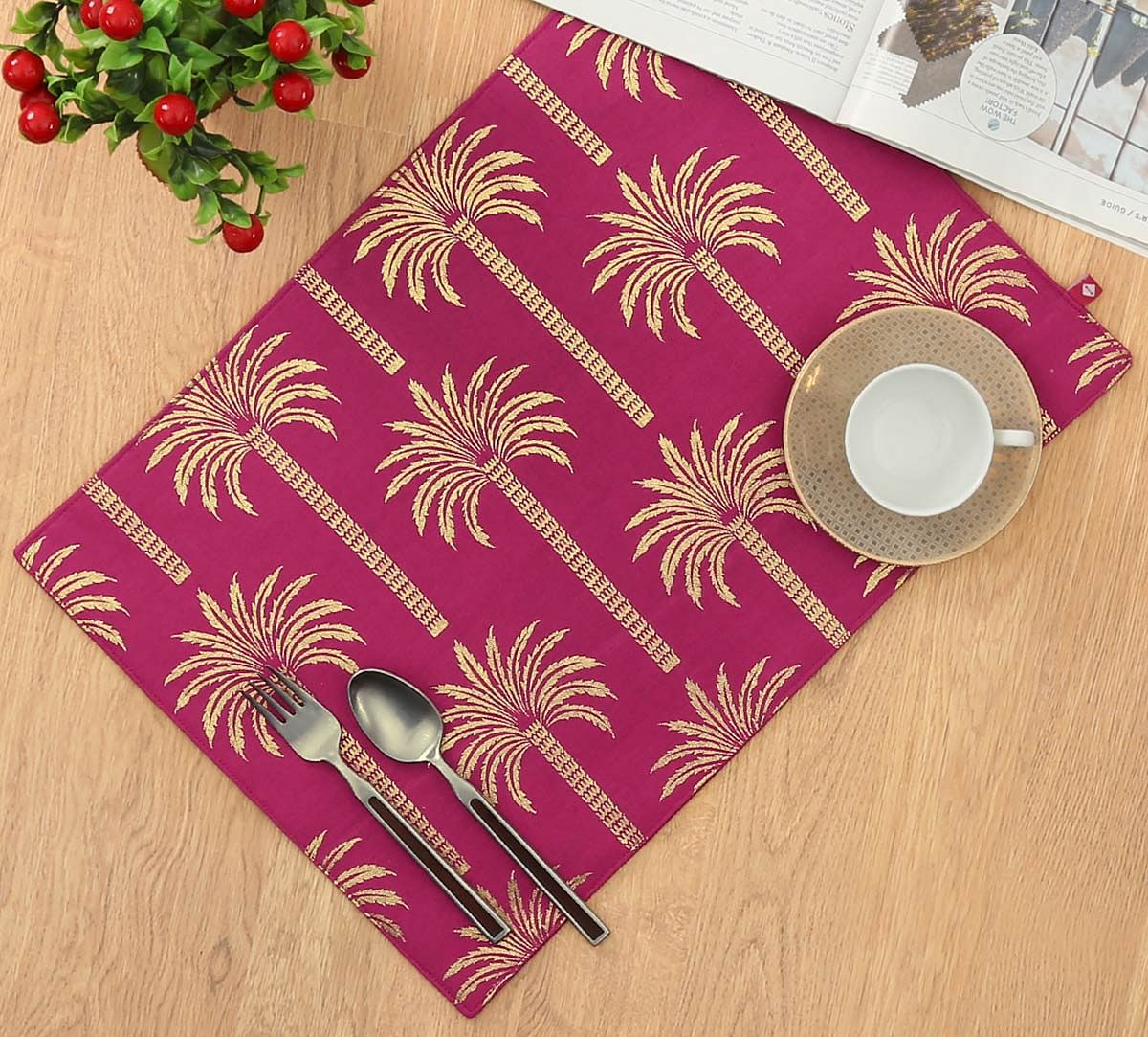 India Circus Blushed Palmeria Table Mat