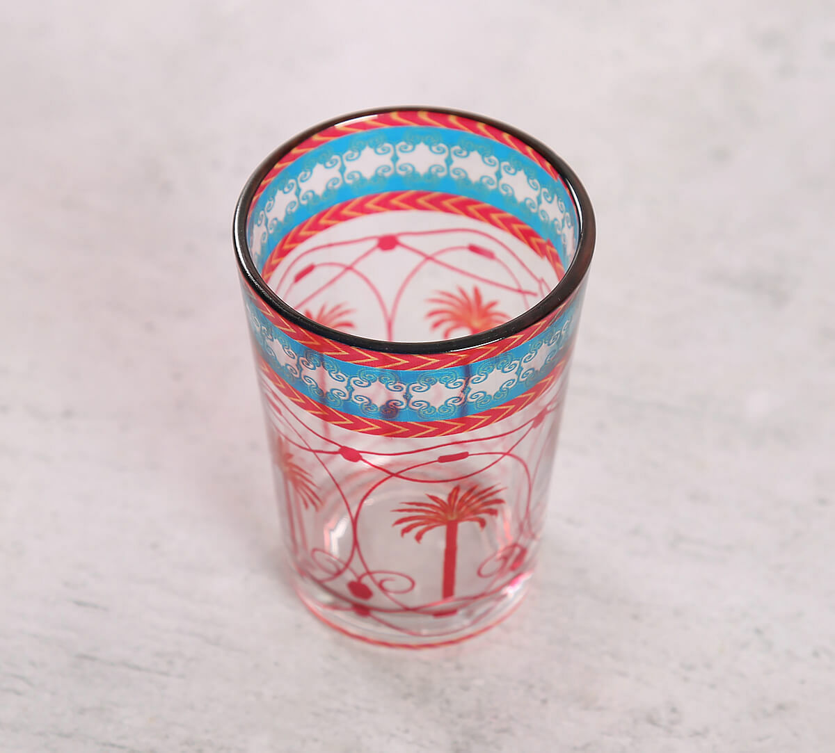 India Circus by Krsnaa Meha Blushed Palmeria Chai Glass Set of 4