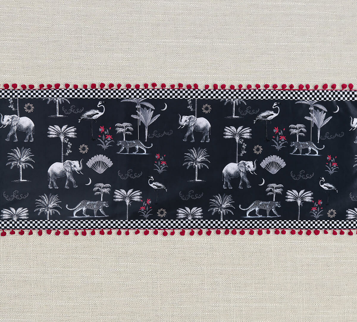 India Circus by Krsnaa Mehta Animalia Creations Micro Velvet Bed and Table Runner