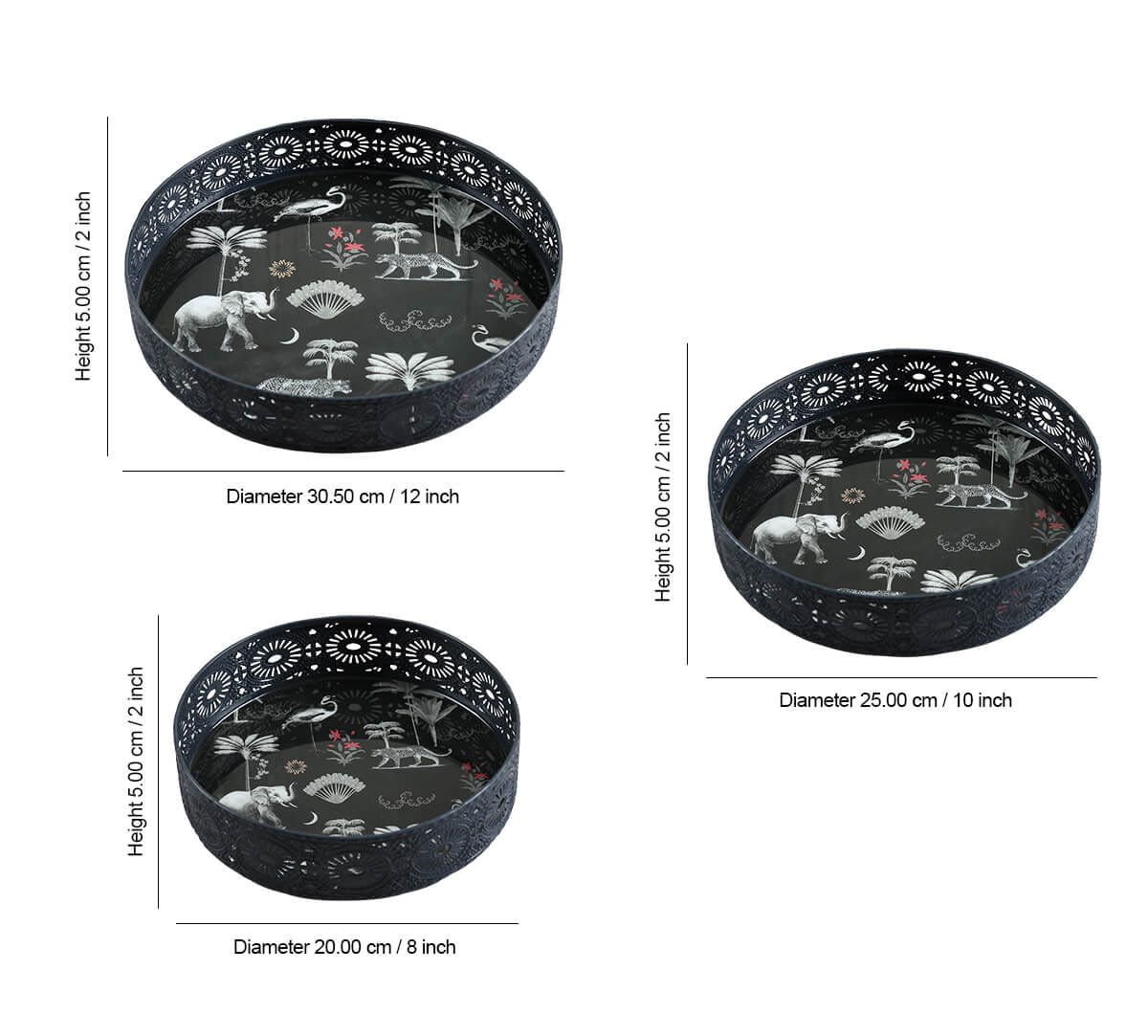 India Circus by Krsnaa Mehta Animalia Creations Iron Round Tray