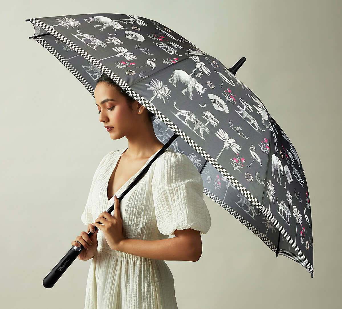 India Circus by Krsnaa Mehta Animalia Creations Long Umbrella