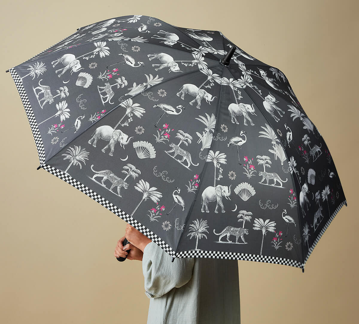 India Circus by Krsnaa Mehta Animalia Creations Long Umbrella