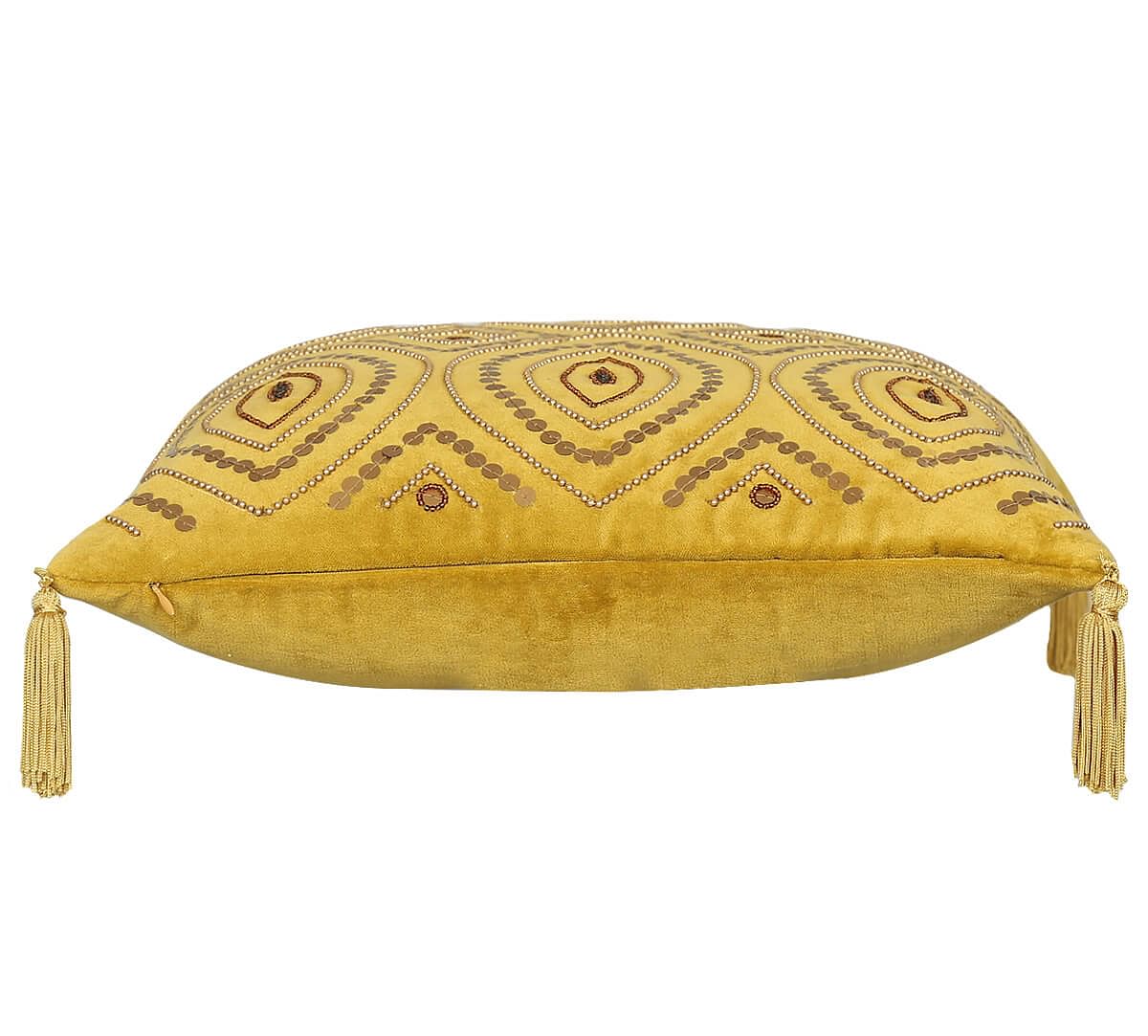 India Circus by Krsnaa Mehta Aureolin Decorated Adorn Cushion Cover