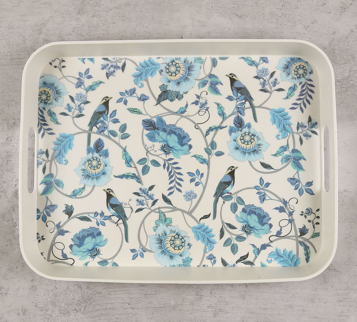 India Circus by Krsnaa Mehta Azur Blooms Rectangle Bamboo Tray