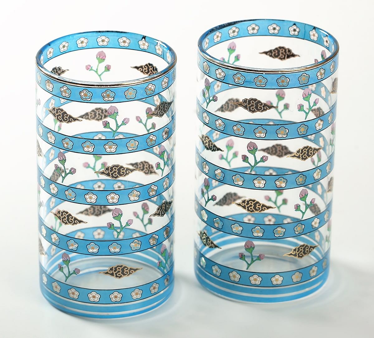 India Circus by Krsnaa Mehta Azure Pad Tumbler set of 2