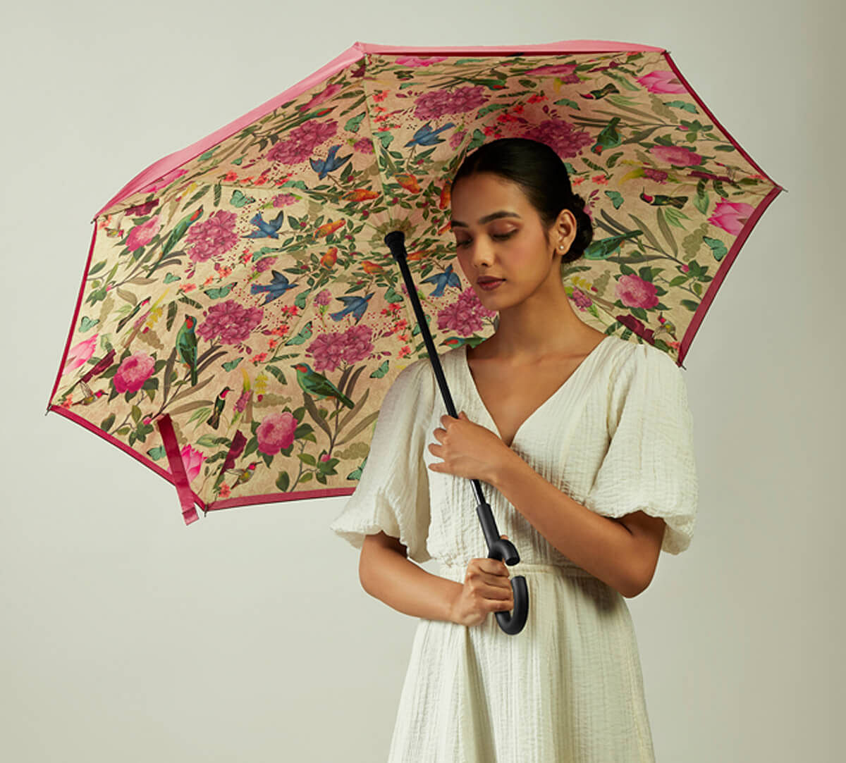 India Circus by Krsnaa Mehta Bird Land Reversible Reversible Umbrella