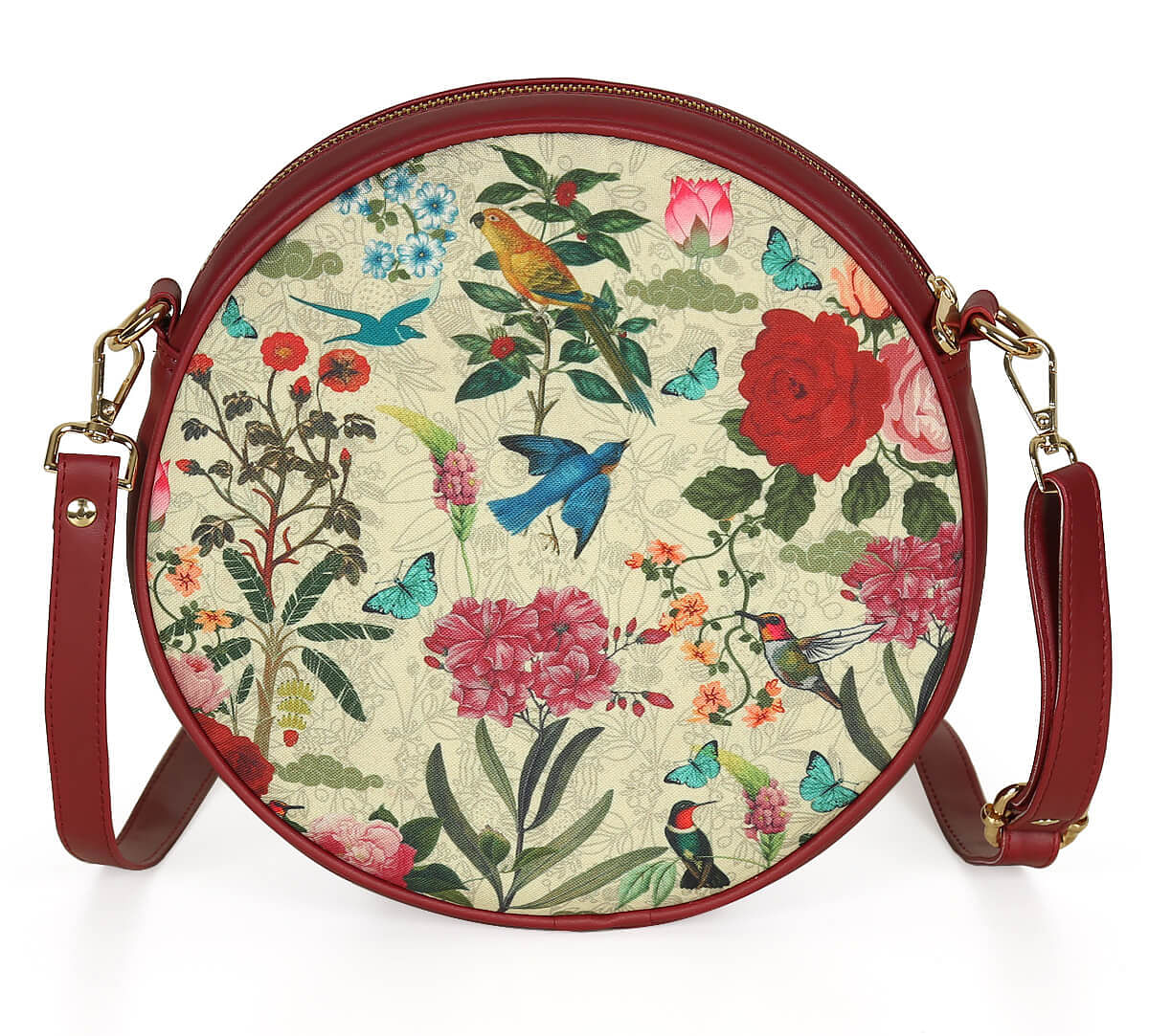 India Circus by Krsnaa Mehta Bird Land Round Crossbody Bag