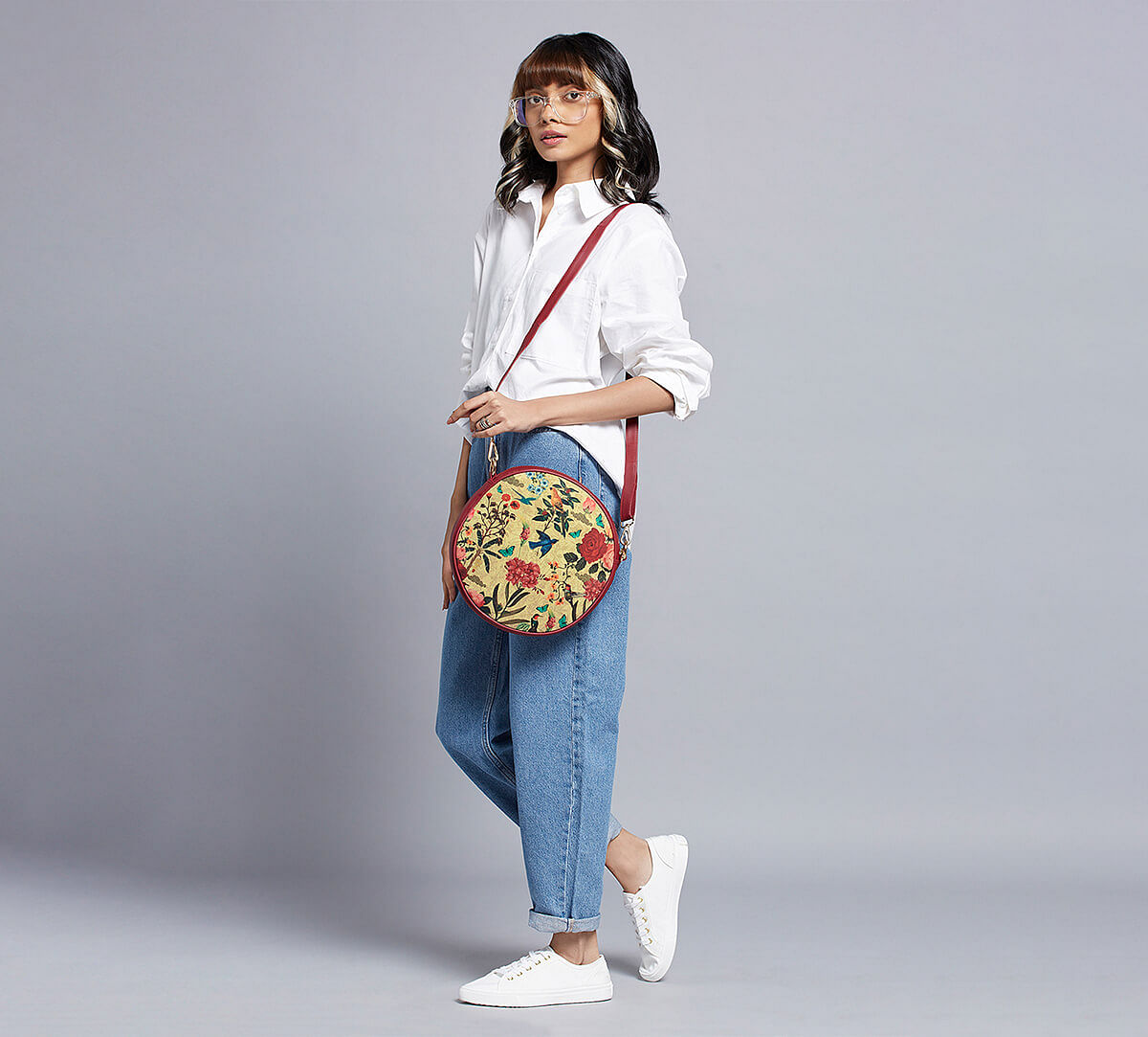 India Circus by Krsnaa Mehta Bird Land Round Crossbody Bag