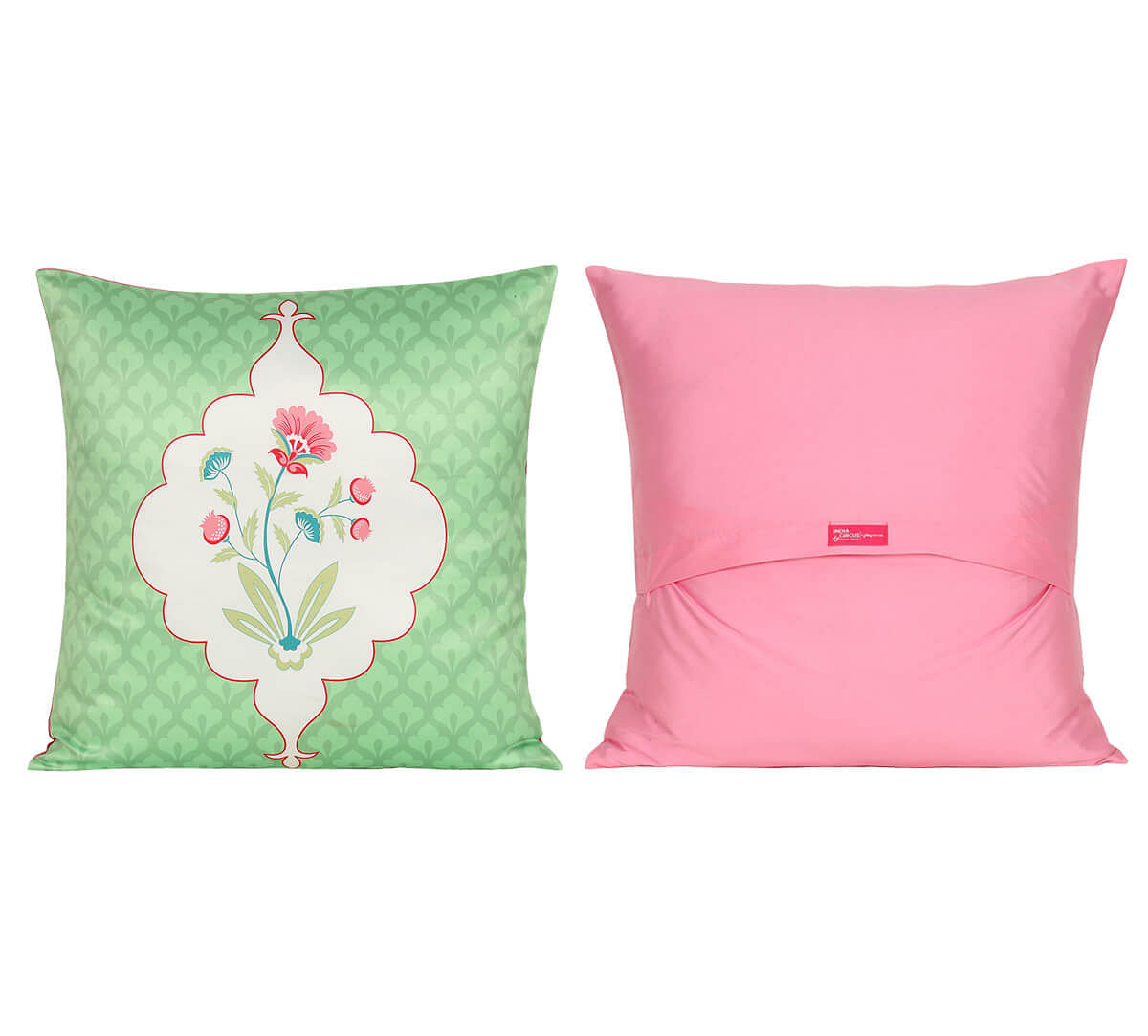 India Circus by Krsnaa Mehta Blooming Dahlia Satin Blend Cushion Cover Set of 5