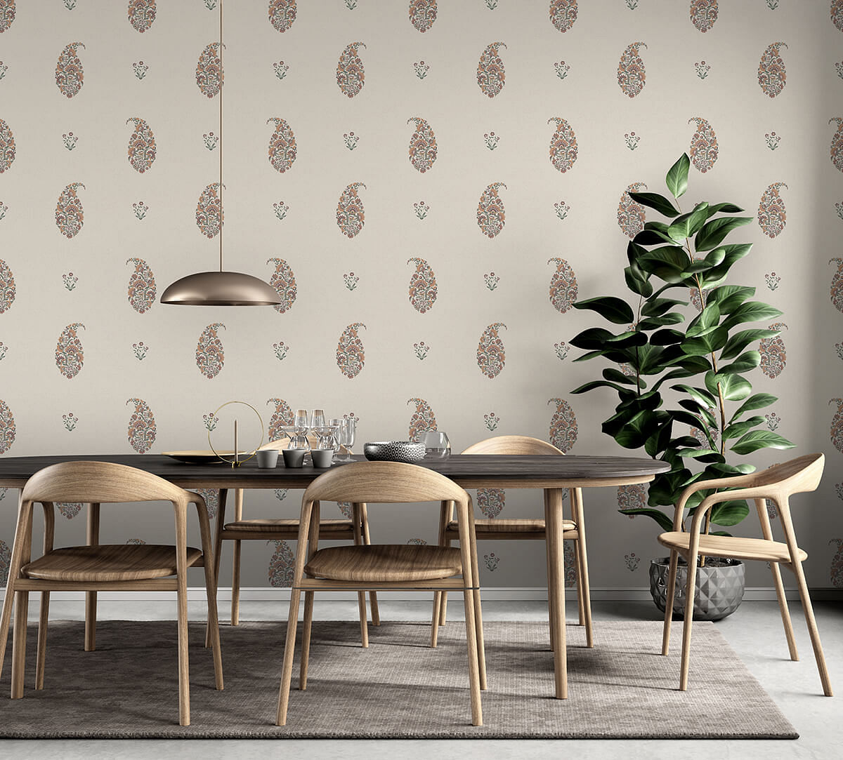 India Circus by Krsnaa Mehta Blooms in Paisley Midnight Wallpaper