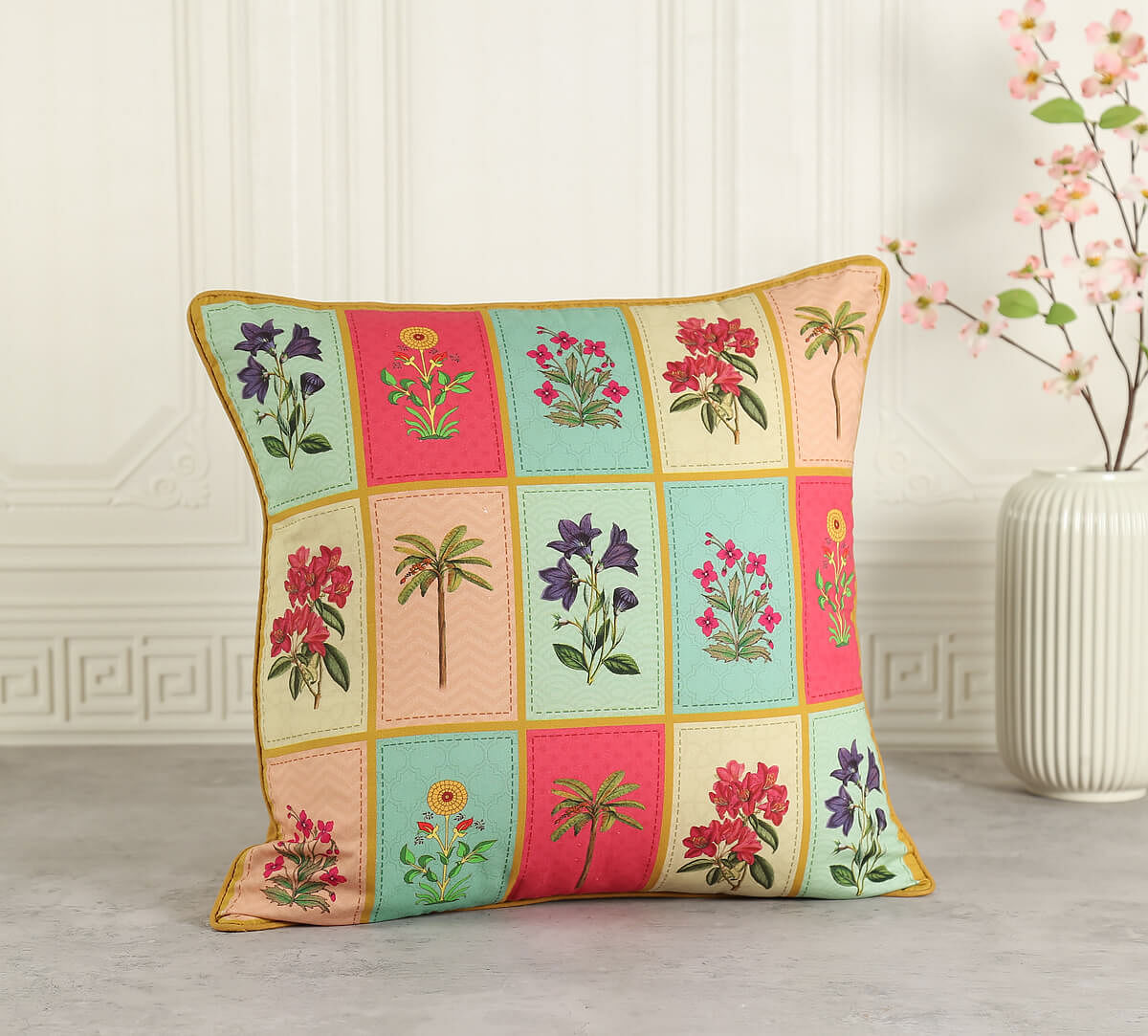 India Circus by Krsnaa Mehta Blossom Treasure Cotton Poplin Cushion Cover