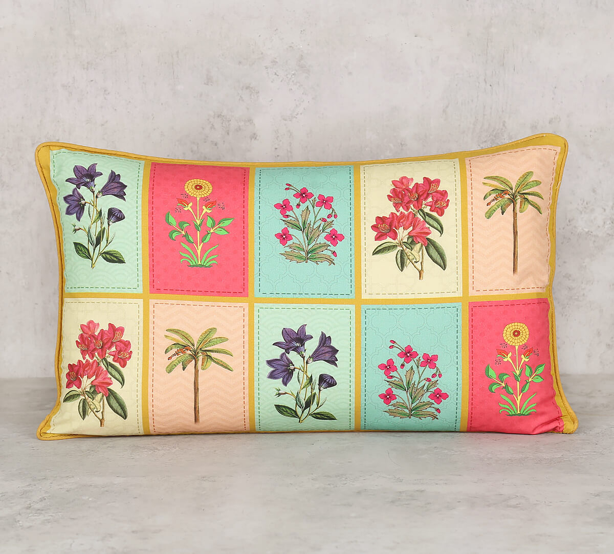 India Circus by Krsnaa Mehta Blossom Treasure Rectangle Cotton Poplin Cushion Cover