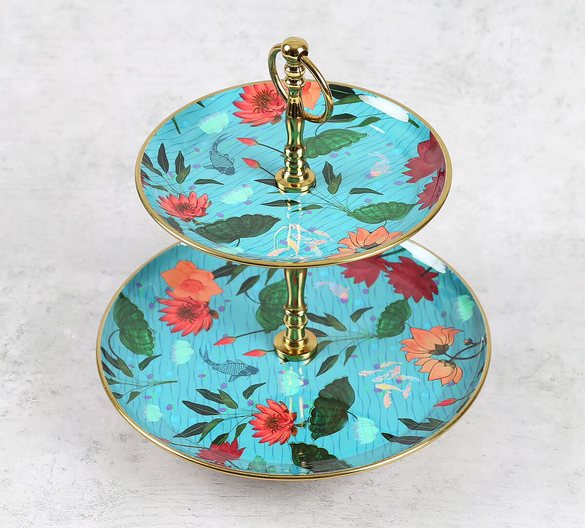 India Circus by Krsnaa Mehta Blossomy Mosaic 2 Tier Serving Tray