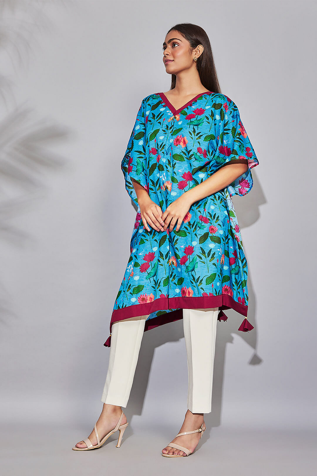 India Circus by Krsnaa Mehta Blossomy Mosaic Kaftan Kurti