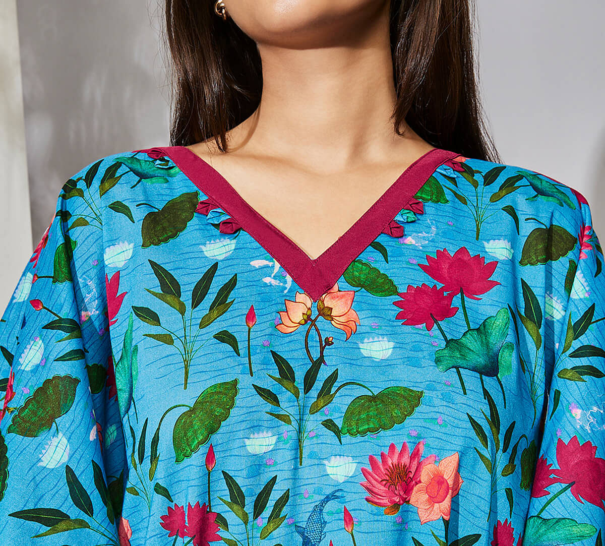 Blossomy Mosaic Kaftan Kurti