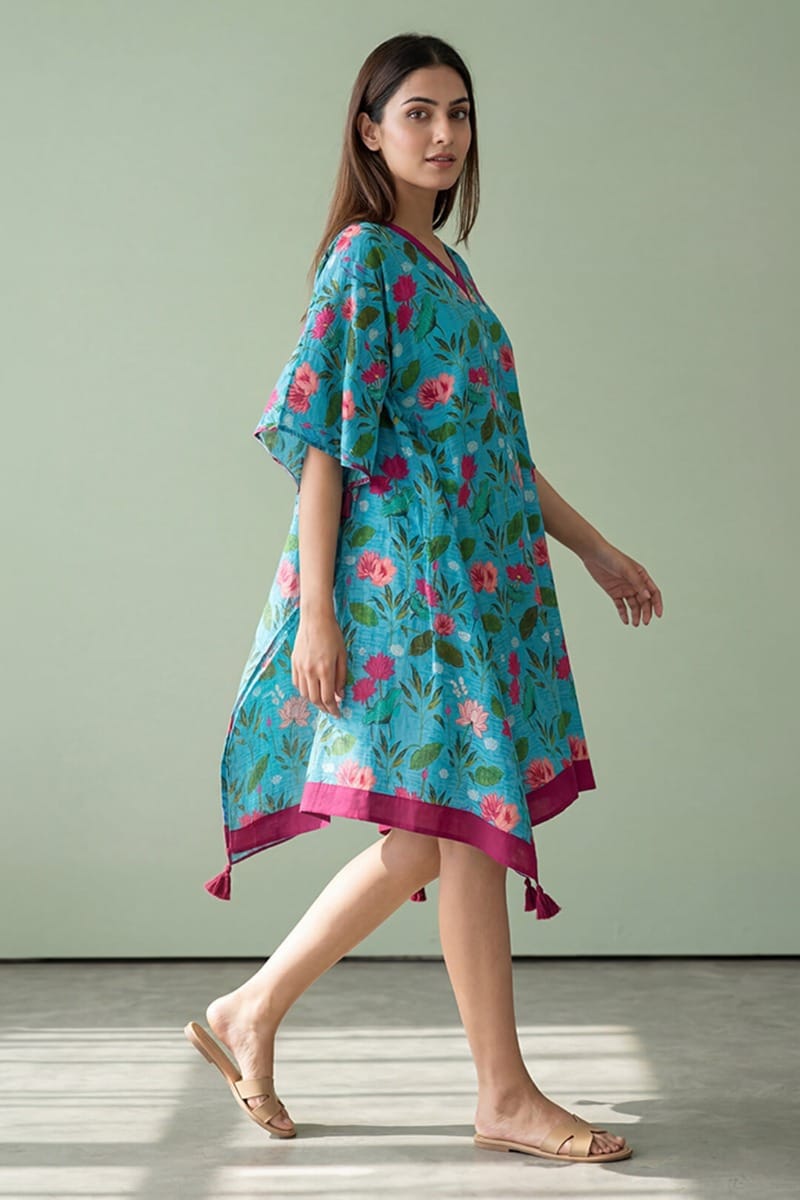 India Circus by Krsnaa Mehta Blossomy Mosaic Kaftan Kurti