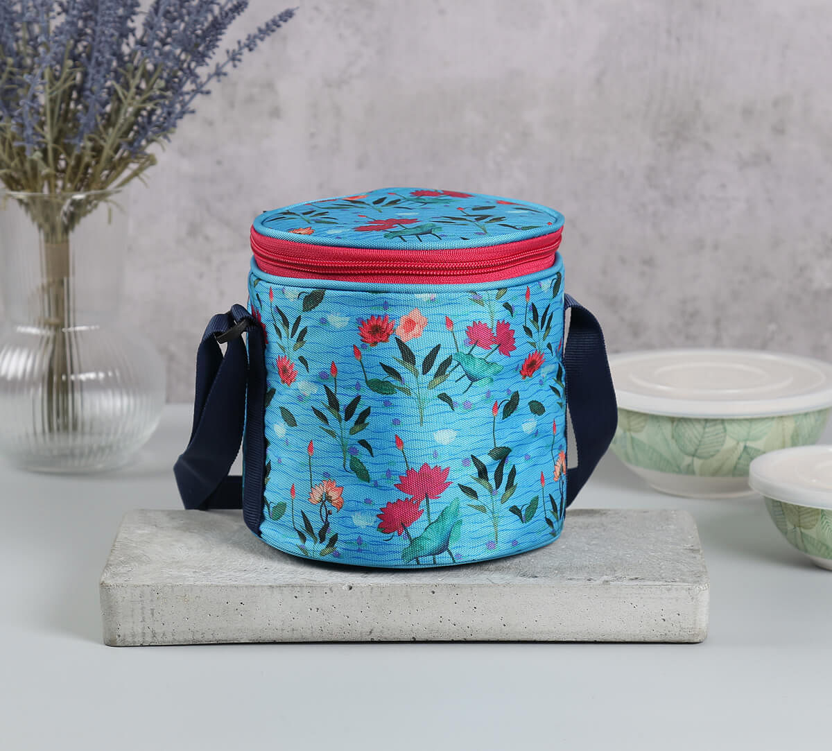 India Circus by Krsnaa Mehta Blossomy Mosaic Lunch Bag Round