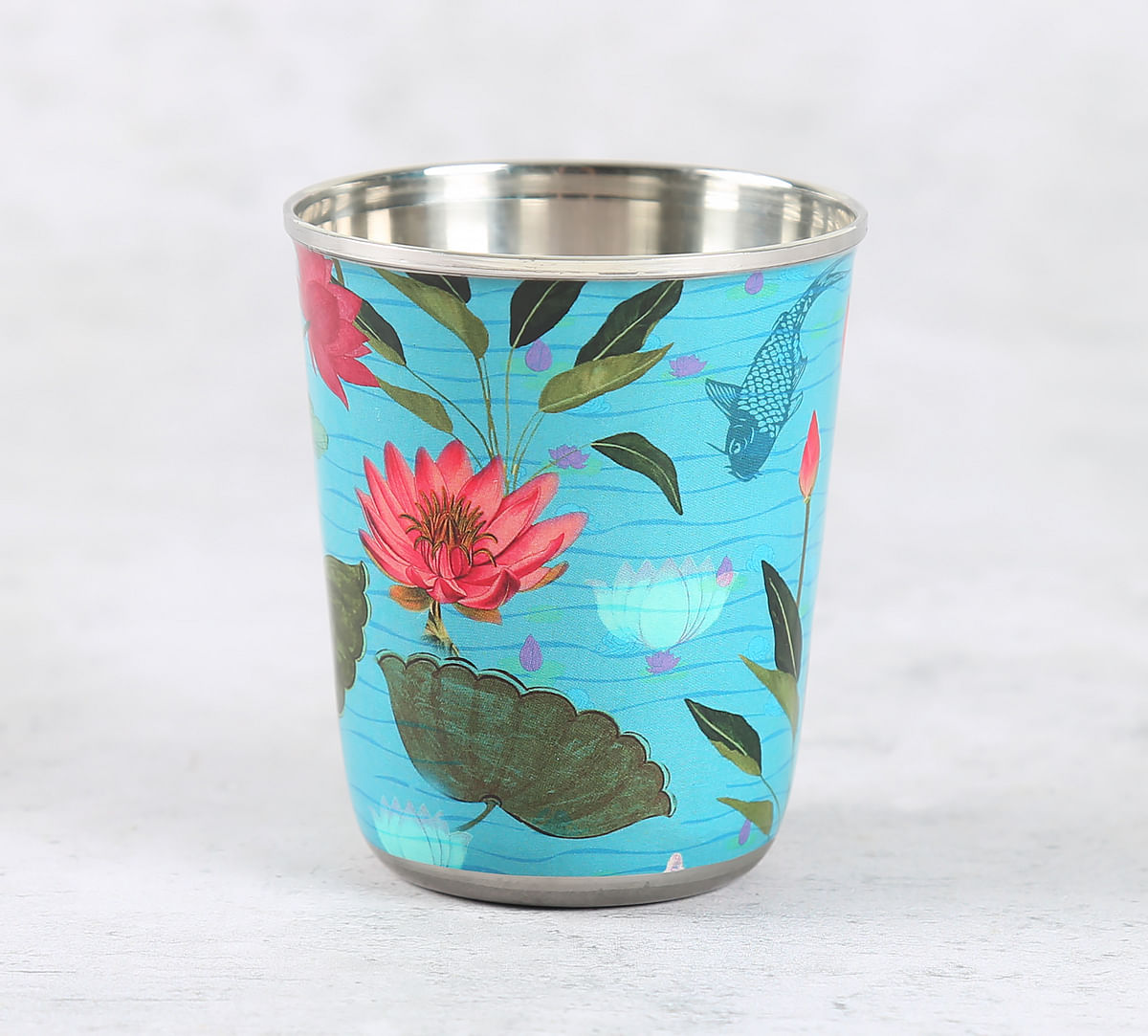 India Circus by Krsnaa Mehta Blossomy Mosaic Small Steel Tumbler Set of 2