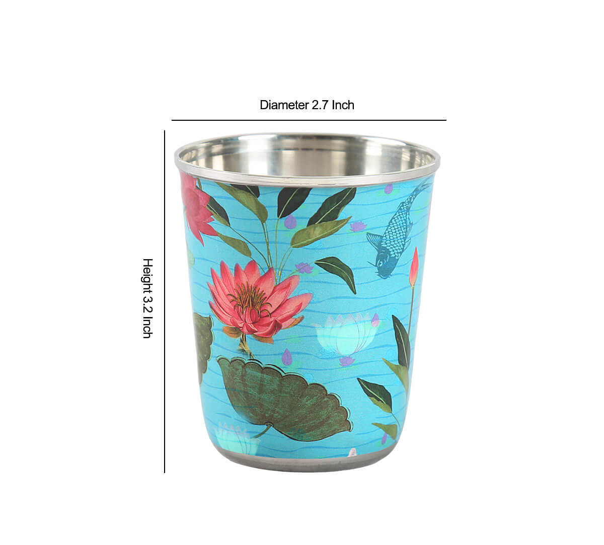 India Circus by Krsnaa Mehta Blossomy Mosaic Small Steel Tumbler Set of 2